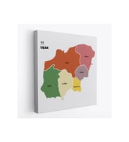 Uşak İli ve İlçeler Haritası  Dekoratif Kanvas Tablo 1476
