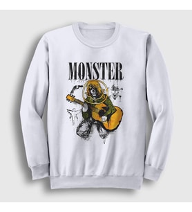 Presmono Unisex Beyaz Monster Nirvana Kurt Cobain Sweatshirt 35690tt