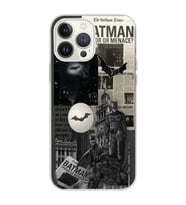 Iphone 12 Pro Uyumlu Batman Kolaj Tasarımlı Şeffaf Telefon Kılıfı