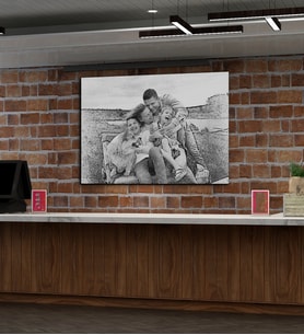 Kişiye Özel Karakalem  Tasarımlı Yeni İş Hediyesi Kanvas Tablo 30x50 cm