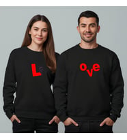 Sevgililer Günü Özel Kombin, 2 Ürün Bisiklet Yaka Sweatshirt (Siyah)