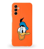Samsung Galaxy M23 Uyumlu Lansman Kılıf Altı Kapalı İçi Kadife  Donald Duck-A Tasarımlı  Kapak (Şeffaf)