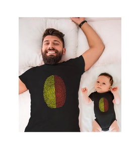 Sarı Kırmızı Parmak İzi Baba Oğul Kız (TEK ÜRÜN FİYATIDIR KOMBİN YAPMAK İÇİN EN AZ 2 ADET SEPETE EKLEYİNİZ)