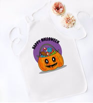 BK Gift Happy Halloween Tasarımlı Beyaz Mutfak Önlüğü-11