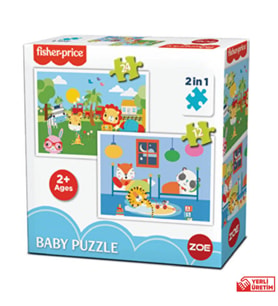 Fisher Price Bebek Puzzle baby puzzle railway & bedtime 2 in 1 24 ve 12  parça 2+ yaş 1 kutu