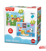 Fisher Price Bebek Puzzle baby puzzle railway & bedtime 2 in 1 24 ve 12  parça 2+ yaş 1 kutu