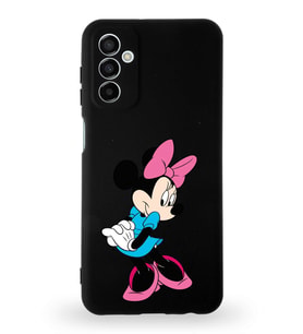 Samsung Galaxy M23 Uyumlu Lansman Kılıf Altı Kapalı İçi Kadife  Minnie Mouse-F Tasarımlı  Kapak (Şeffaf)
