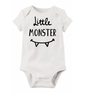 Unisex Bebek Beyaz Organik Baskılı Pamuklu Body