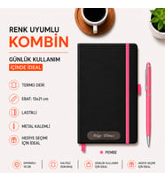 Kişiye Özel Termo Deri Özel Kalem Renginde Lastikli