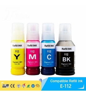 Xplus®Epson 112 Ecotank L6460 1 Set 4 Renk Ithal Muadil Pigmentli Mürekkep Seti Siyah 127 ml - Renkliler 70 ml (Çok Renkli)