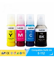 Xplus®Epson 112 Ecotank L6460 1 Set 4 Renk Ithal Muadil Pigmentli Mürekkep Seti Siyah 127 ml - Renkliler 70 ml (Çok Renkli)