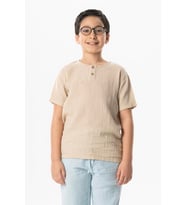 Kısa Kol Batı Yazlık Müslin Erkek Çocuk Tshirt Vizon Vzn