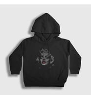 Presmono Unisex Çocuk Siyah Face Marilyn Monroe Kapüşonlu Sweatshirt 39018tt