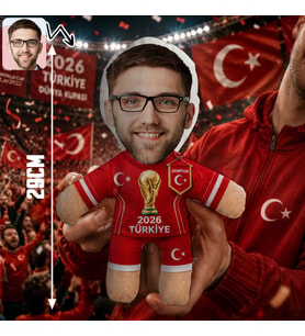 BK Gift Kişiye Özel Türkiye Taraftar Temalı 2026 Dünya Kupası Tasarımlı Bebek Yastık -5, Tek Yürek Milli Takım Ruhu