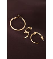 Düğüm Model Altın Renk Metal Çoklu Küpe (Çok Renkli)