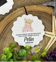 7cm Özel Baskılı Magnet Uv Baskılı - Pembe Sevimli Ayıcık