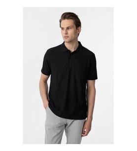 Süvari Waffle Sıfır Yaka Siyah Erkek T-Shirt Sts1014000001