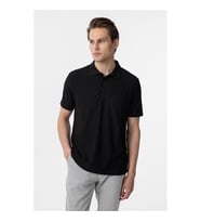 Süvari Waffle Sıfır Yaka Siyah Erkek T-Shirt Sts1014000001