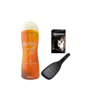 Durex Play 2si1 Arada Ylang Ylang Baştan Çıkartmaya & Kayganlaştırmaya Jel 200 ml + Siyah Deri Şaplak + Hediye