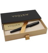 Vogven Marka Kişiye Özel Mat Siyah Fiber Premium Roller Kalem