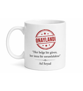 Noter Katibine Özel Onaylandı Damgalı Hediye Çay Kupası Bardak