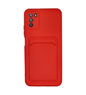 Xiaomi Pocophone M3 Kılıf Kelvin Kartvizitli Silikon - Kırmızı