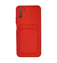 Xiaomi Pocophone M3 Kılıf Kelvin Kartvizitli Silikon - Kırmızı