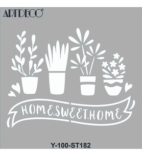 ARTDECO STENCİL 30X30CM GÜZEL EVİM 182