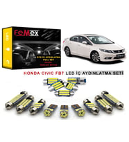 Honda Civic FB7 2013 ve sonrası LED İç Aydınlatma Ampul Seti FEMEX Parlak Beyaz