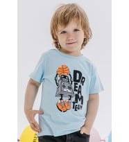 Erkek Çocuk Pamuklu Rahat Kesim Robot Baskılı Tshirt
