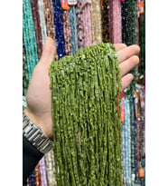 Yeşim Taşı 3x5mm Çift Delikli Dizi