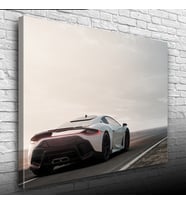 Beyaz Spor Araba Fotoğrafı Kanvas Tablo 50 x 70