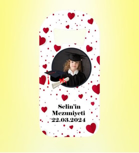 Mezuniyet Resimli Kalpli Magnet Açacak Kişiye Özel