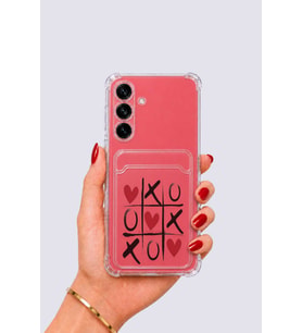 Samsung Galaxy S25 Kartlıklı XoXO Desenli Kılıf