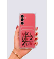 Samsung Galaxy S25 Kartlıklı XoXO Desenli Kılıf