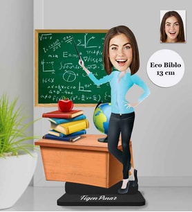 Kişiye Özel Öğretmen Kadın Ahşap Eco Biblo -17