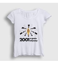 Presmono Kadın Beyaz Astronot V2 Film 2001 A Space Odyssey T-Shirt 241543tt