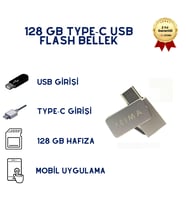 128GB Type-C USB Flash Bellek Çift Girişli OTG Destekli Yüksek Hızlı Taşınabilir Depolama