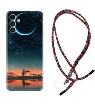 Samsung A23 A31 A32 A50 A51 A52 A53 A70 Kılıf Boyun Asklı Rasta Silikon Ay ve Kız 1720