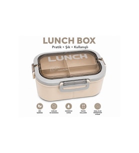 Bölmeli Lunch Box – Sızdırmaz Kapaklı, Çatal Kaşık Bıçaklı Pratik Yemek Saklama Kabı beslenme kabı