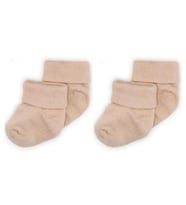 Novibaby 2'li Bambu Bebek Çorap I Beige I 0-6 ay I Bej Yenidoğan Bebek Çorabı (Karışık)