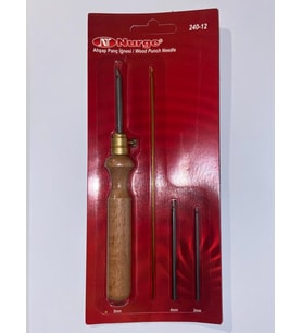 Nurge Kalın Ahşap Saplı Panç Tığı - 3mm - 4mm - 5mm 3 Adet Iğne Seti 800-2