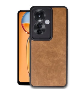 Oppo Reno 11F Kılıf Aras Deri Kapak - Taba