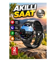 Titanyum Kasalı Akıllı Saat – Yuvarlak Ekran Alarm, Uyku ve Sağlık Takibi, Titreşim