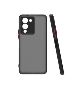 Vendas İnfinix Note 12 Uyumlu Mara Serisi Arkası Mat Renkli Hux Silikon Kılıf (Siyah)