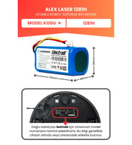 HOMEND Alex Laser 1281H Robot Süpürge Bataryası (Yüksek Kapasite) 2800mAh Robot Süpürge Pil