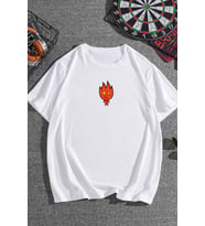 Unisex Ateş Avatar Baskılı T-shirt (Beyaz)
