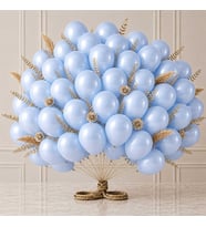 Bebek Mavi Renk Lateks Metalik Balon (30 cm) - 50 Adet