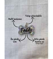 Kemik Şeklinde Kedi/ Köpek- İsimliği/ Künyesi (Gri)