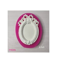 YY0341 Çiçek Desenli Elips Çerçeve Silikon Kalıp